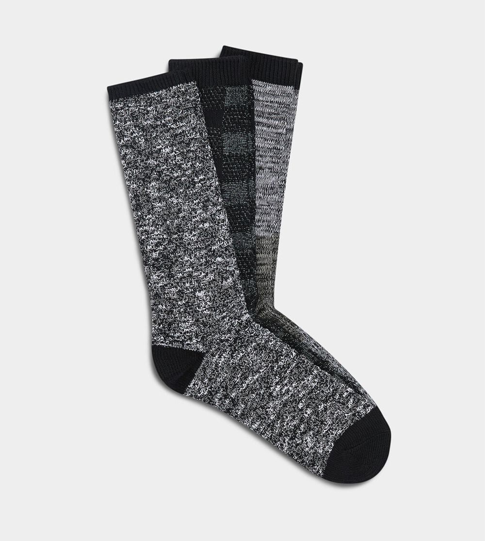 Ugg Bennett Crew Gift Set - Mens Socks - Black - NZ (7920AOWPE)